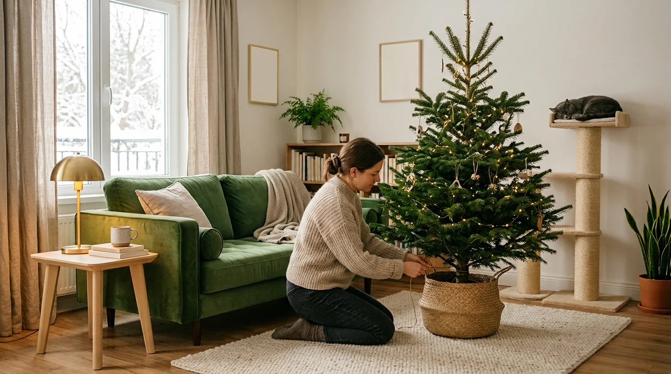 How to Keep a Christmas Tree Safe With a Cat